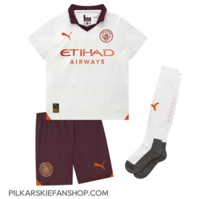 Koszulka piłkarska Manchester City Erling Haaland #9 Strój wyjazdowy dla dzieci 2023-24 tanio Krótki Rękaw (+ Krótkie spodenki)